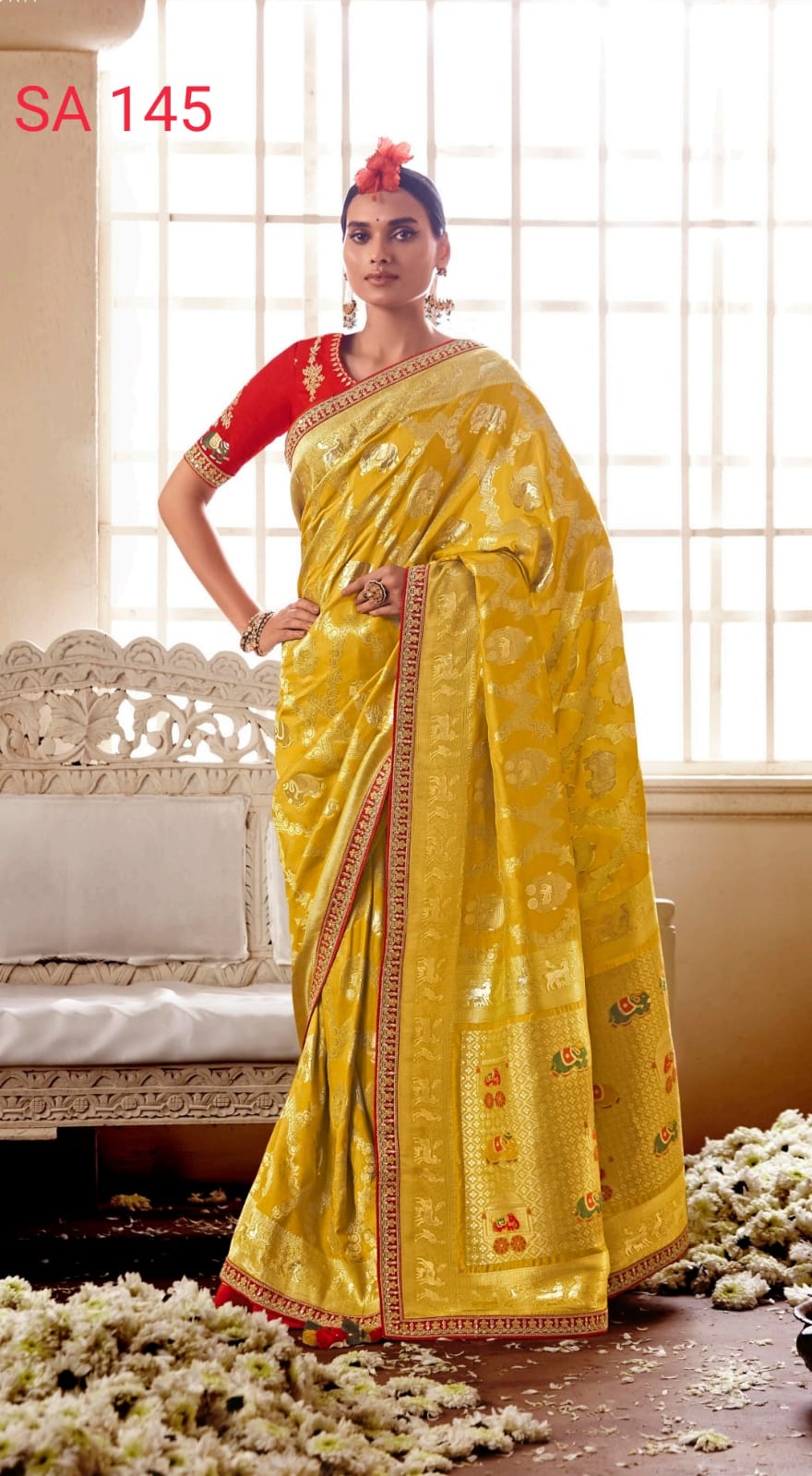 Kimora Sindhuri Meenakari Wholesale Wedding Wear SIlk Saree
